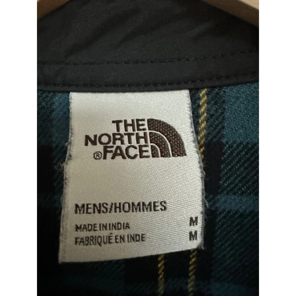 The North Face Mens Plaid Flannel Button Down Shirt Blue Black Medium Gorpcore